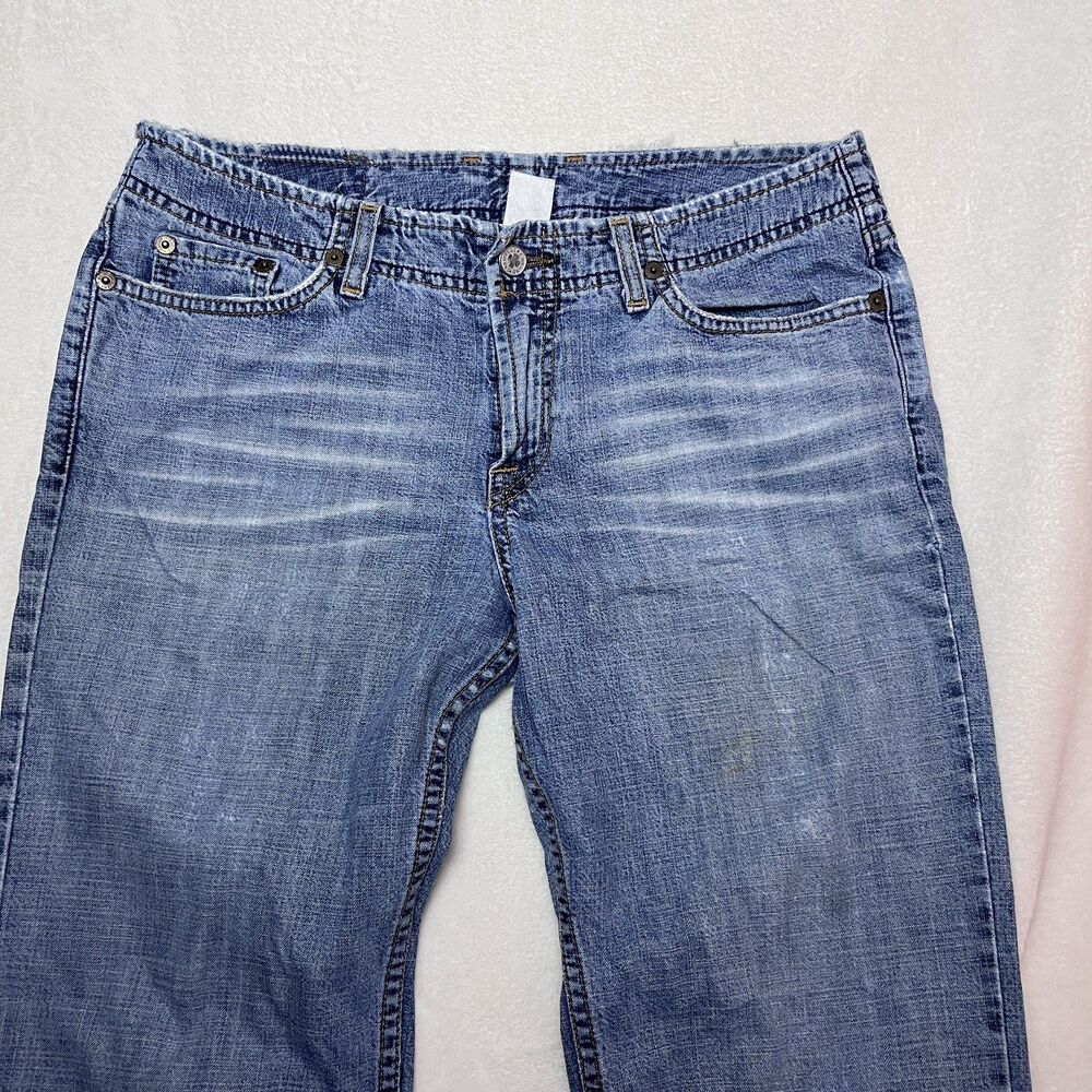 Vintage Y2K Lucky Brand Dungarees Jeans 8/29 USA Flare Split Hem Gene Montesano - Picture 2 of 10